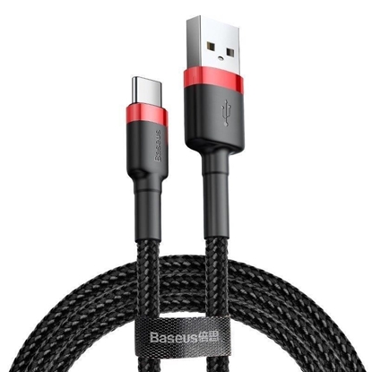 Attēls no Baseus CABLE USB TO USB-C 2M/RED/BLACK CATKLF-C91