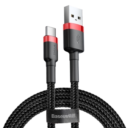 Attēls no Baseus Baseus Cafule USB-A / USB-C QC 3.0 3A cable 1 m - black and red