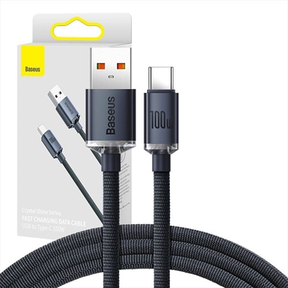 Attēls no Baseus Baseus Crystal Shine Series cable USB cable for fast charging and data transfer USB Type A - USB Type C 100W 1.2m black (CAJY000401)
