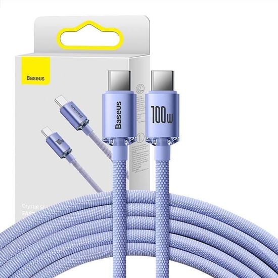 Изображение Baseus Baseus Crystal Shine cable USB-C to USB-C, 100W, 1.2m (purple)