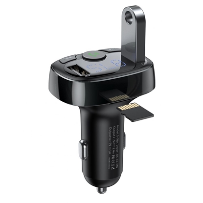 Attēls no Transmiter FM Baseus Bluetooth 2xUSB microSD czarny