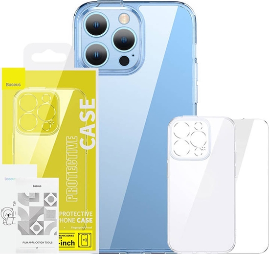 Изображение Baseus Baseus SuperCeramic Transparent Glass Case and Tempered Glass set for iPhone 14 Plus