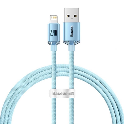 Изображение Baseus cable Crystal Shine USB - Lightning 1 2 m 2 4A sky blue