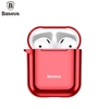 Picture of Baseus Metallic Shining Ultra-thin Silicone Protector Case with Hook for Airpods 1 / 2 Red