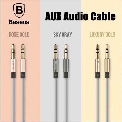 Attēls no Baseus Universal Fluency Series AUX Audio Cable 1.2M WEBASEAUX-LA0R Rose Gold