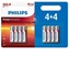 Изображение Bateria alkaliczna, AAA (LR03), AAA, 1.5V, PHILIPS, blistr, 8-pack, LR03P8BP/10, Power Alkaline, 4+4