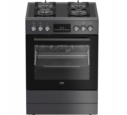 Picture of BEKO Cooker | FBM62330GADSN | Hob type Gas | Oven type Electric | Grey | Width 60 cm | Grilling | LED | Depth 60 cm | 72 L