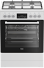 Picture of BEKO Cooker | FBM62330GWDTN | Hob type Gas | Oven type Electric | White | Width 60 cm | Grilling | LED | Depth 60 cm | 72 L