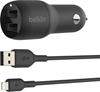 Picture of Belkin USB-A Car Charger 24W 1m Lightning-Cable  CCD001bt1MBK