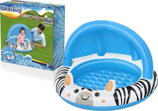 Picture of Bestway Basenik dmuchany z daszkiem i pompowanym dnem Zebra 97cm x 66cm (52559)