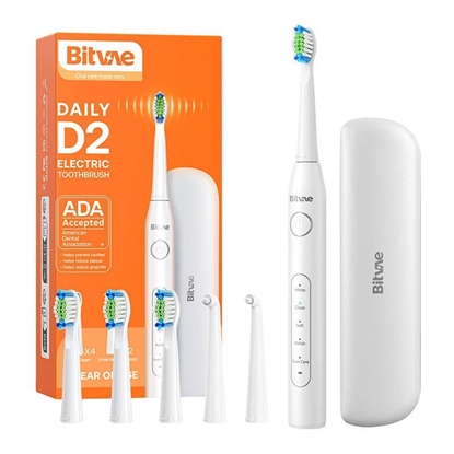 Picture of Bitvae Sonic toothbrush with tips set and travel case D2 (white)