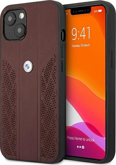 Picture of BMW Etui Bmw Bmhcp13Mrsppr Iphone 13 6,1" Czerwony/Red Hardcase Leather Curve Perforate