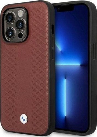 Picture of BMW Etui BMW BMHCP14X22RFGR Apple iPhone 14 Pro Max burgundowy/burgundy Leather Diamond Pattern