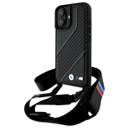 Attēls no BMW M Edition Carbon Stripe & Strap Hardcase for Apple iPhone 16 Plus
