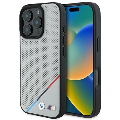 Изображение BMW M Perforated Tricolor Line MagSafe Hardcase for Apple iPhone 16 Pro
