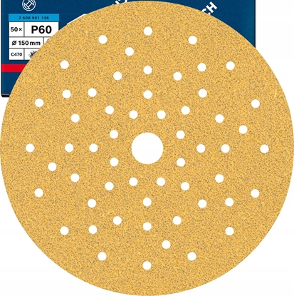 Attēls no Bosch Bosch Expert C470 sanding sheet, 150mm, K60 multi-hole (50 pieces, for eccentric sanders)