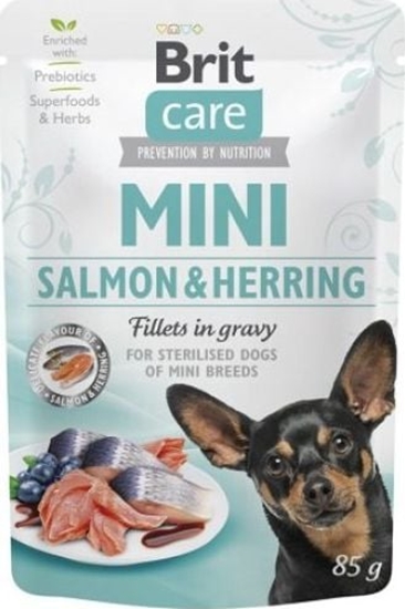 Picture of Brit Brit Care Mini Adult Salmon Herring Sterilised oso i led dla sterylizowanych psów maych ras 85 G