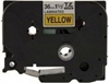 Picture of Brother Gloss Laminated Labelling Tape - 36mm, Black/Yellow label-making tape TZ
