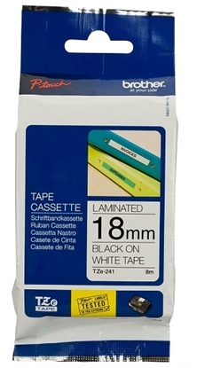 Attēls no Brother labelling tape TZE-241 white/black   18 mm