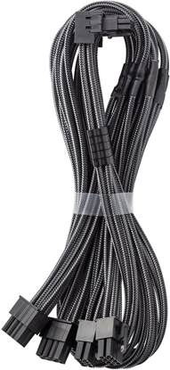 Изображение CableMod C-Series Pro Anschlusskabel - Variante B, 90, 16-Pin zu 4x 8-Pin PCIe, carbon
