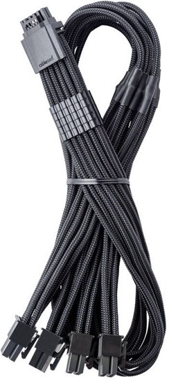 Изображение CableMod C-Series Pro ModMesh 12V-2x6-Kabel, Sleeved, 16-Pin zu 4x 8-Pin, fr Corsair Type 4 und 3 PSUs - schwarz, 60cm