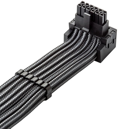 Изображение CableMod Universal Pro ModMesh 16-Pin zu 16-Pin-Kabel, 90 Anschluss, Sleeved, StealthSense - carbon, 60 cm, Var. B