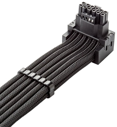 Picture of CableMod Universal Pro ModMesh 16-Pin zu 16-Pin-Kabel, 90 Anschluss, Sleeved, StealthSense - schwarz, 60 cm, Var. A