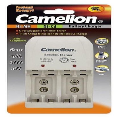 Picture of Camelion Plug-In Battery Charger BC-0904S 2x or 4xNi-MH AA/AAA or 1-2x 9V Ni-MH