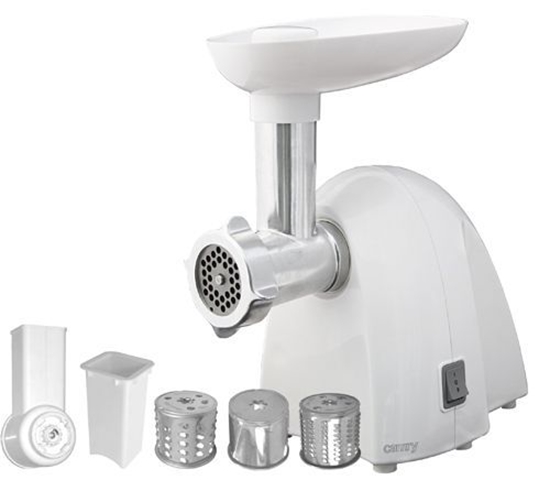 Picture of Meat mincer | Camry | CR 4802 | White | 600-1500 W | Number of speeds 1 | Middle size sieve, mince sieve, poppy sieve, plunger, sausage filler, vegatable attachment.