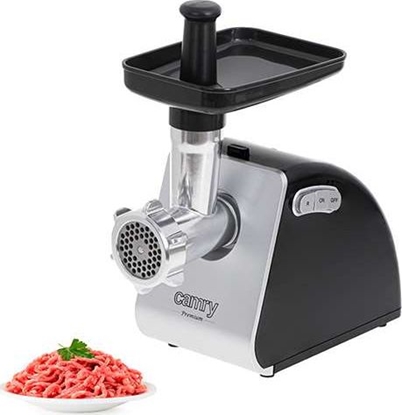 Attēls no Camry | Meat mincer | CR 4812 | Silver/Black | 1600 W | Number of speeds 2 | Throughput (kg/min) 2 | Gullet; 3 strainers; Kebble tip; Pusher; Tray