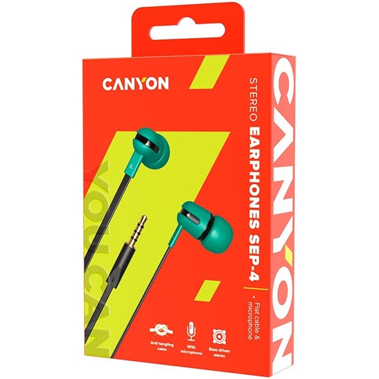 Picture of Canyon SEP-4 Stereo earphone with microphone 1.2m flat cabl