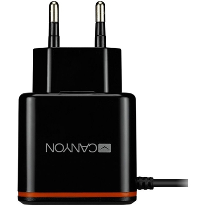 Attēls no Canyon Wall Charger With USB TYPE C CABLE , 2.1A Black