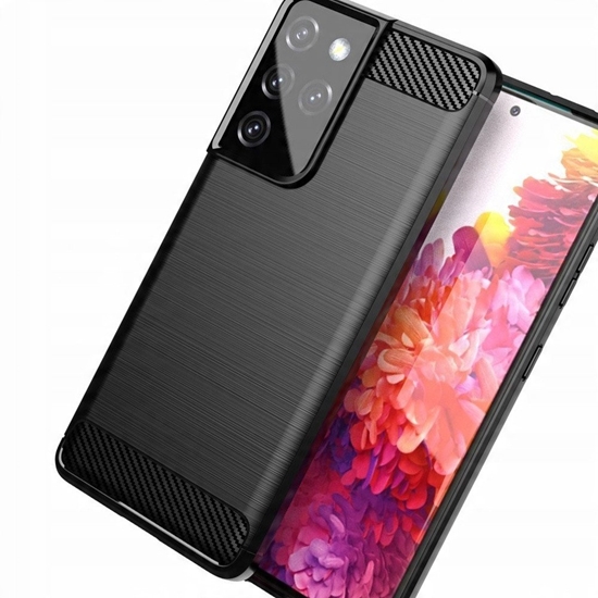 Picture of Carbon Case elastyczne etui pokrowiec Samsung Galaxy S21 Ultra 5G czarny