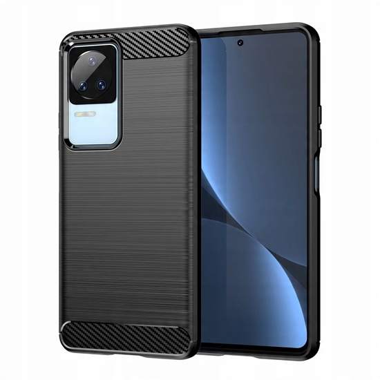 Picture of Carbon Case etui Xiaomi Poco F4 5G elastyczny silikonowy karbonowy pokrowiec czarne