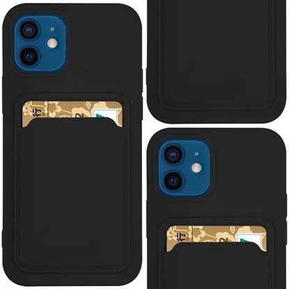 Picture of Card Case silikonowe etui portfel z kieszonk na kart dokumenty do Samsung Galaxy A73 czarny
