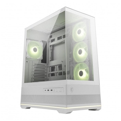 Attēls no Case|MSI|MAG PANO 110R PZ / WHITE|MidiTower|Case product features Transparent panel|Not included|Colour Black|MAGPANO110RPZWHITE