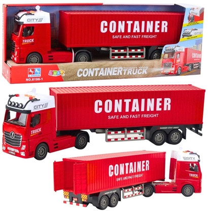 Picture of Ciarówka Transportowa Z Kontenerem wiata Dwiki Czerwona LEAN Toys