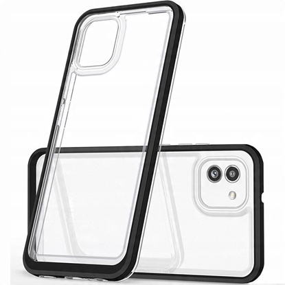 Picture of Clear 3in1 etui Samsung Galaxy A03 silikonowy pokrowiec z ramk czarne