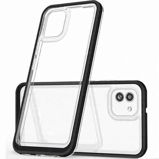 Picture of Clear 3in1 etui Samsung Galaxy A03 silikonowy pokrowiec z ramk czarne