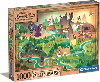 Attēls no Clementoni Puzzle 1000 elementów Story Maps Królewna nieka