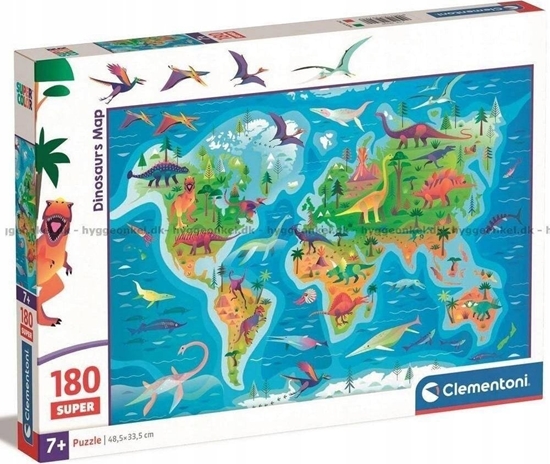 Изображение Clementoni Puzzle 180 elementów Dinosaurs Map