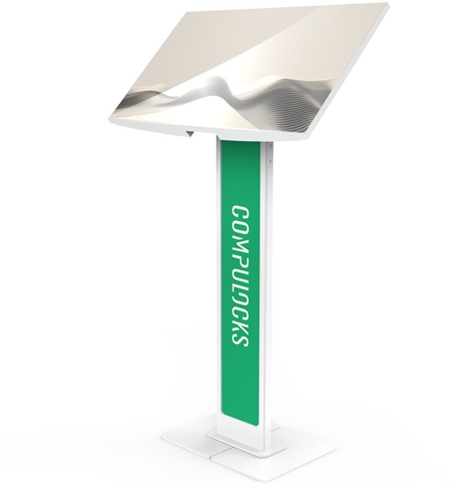 Picture of Compulocks Brandable VESA Floor Stand for Screens Up to 32 Inches - Aufstellung - fur LCD-Display - brandable, mit grosser Basisplatte - weiss - Bildschirmgrosse: bis zu 81,3 cm (bis zu 32 Zoll) - Bodenaufstellung