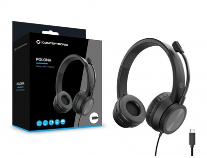 Picture of Conceptronic Headset USB-C  Mikro,int.Bed.Stereo     2.0m sw