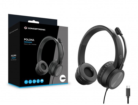 Picture of Conceptronic Headset USB-C  Mikro,int.Bed.Stereo     2.0m sw