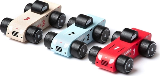 Изображение Cubika Drewniane samochody wycigowe 3 szt. 18m+ Cubika