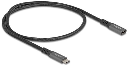 Picture of Delock USB 10 Gbps Extension Cable USB Type-C™ male to female PD 3.0 100 W 0.5 m grey metal