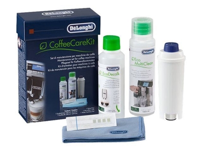 Picture of Delonghi | DLSC306 Maintenance Care Kit for Bean to Cup & Espresso Coffee Machines, includes five cleaning accessories