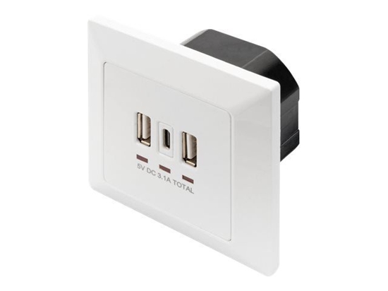 Изображение Digitus Socket with USB A & USB-C? Ports, flush mounted