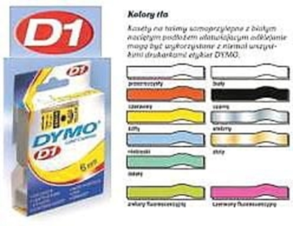 Picture of Dymo D1 6mm Black/White labels 43613