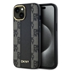 Picture of DKNY DKNY Leather Checkered Mono Pattern MagSafe - Etui iPhone 15 / 14 / 13 (czarny)